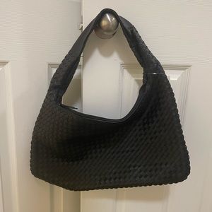Black Woven Shoulder Bag
